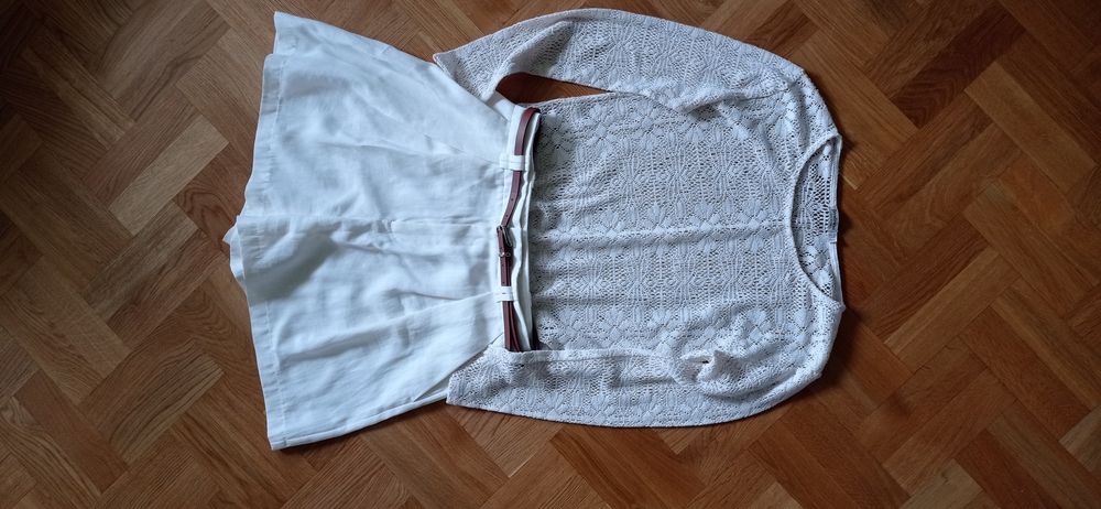 Top bluzeczka biała euro bawełna rozm S Stradivarius