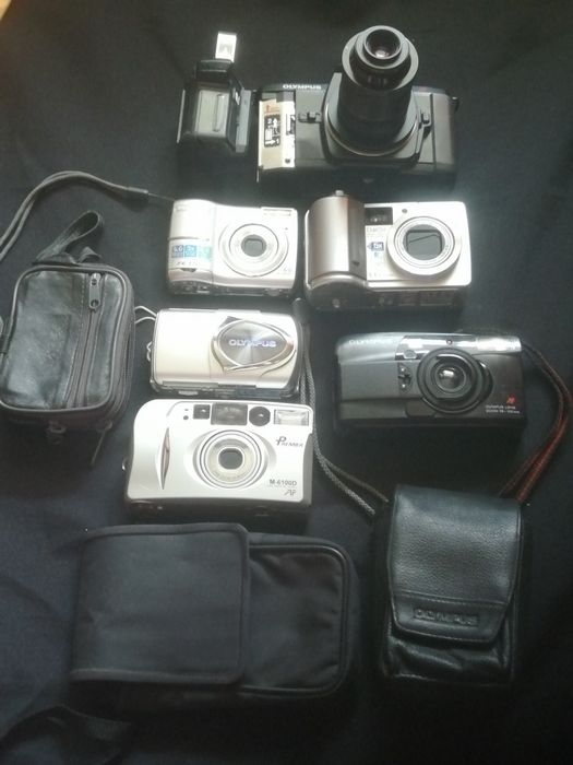 OLYMPUS OM 77AF плёночный Camedia C-55 цифровой FE 170