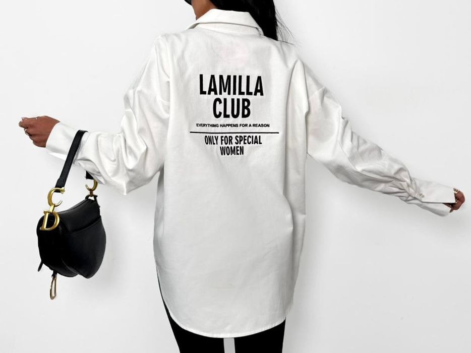 La Milla koszula jeans biała logo