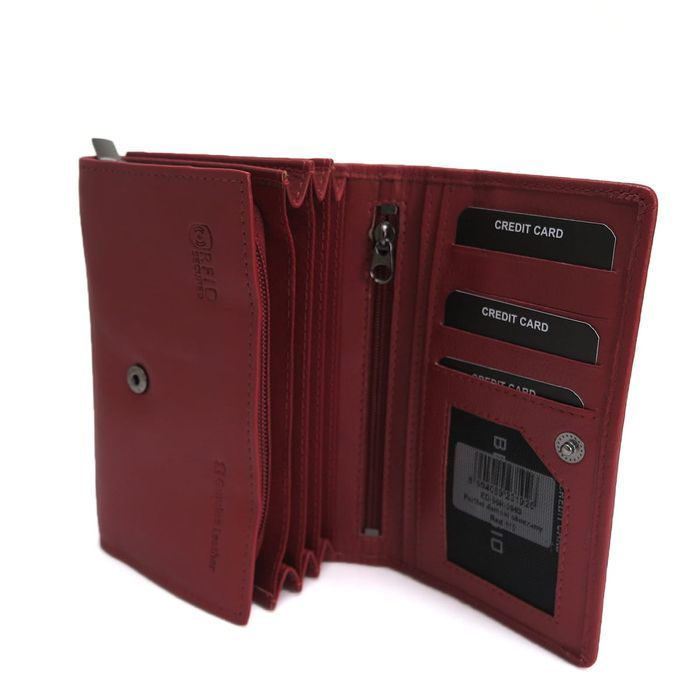 damski portfel matte - czerwony