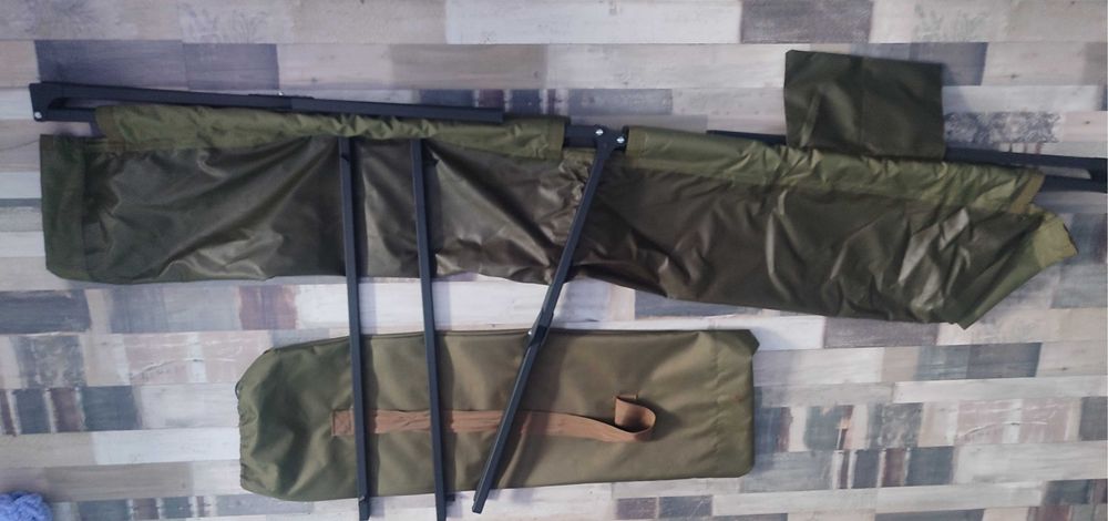 Раскладушка стальная усиленная ліжко армійське розкладне до 260кг хаки