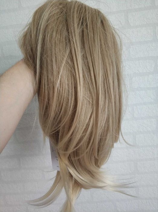 Peruka Jasny Blond włosy krótkie damskie 1 1 Nowe włosy z grzywką