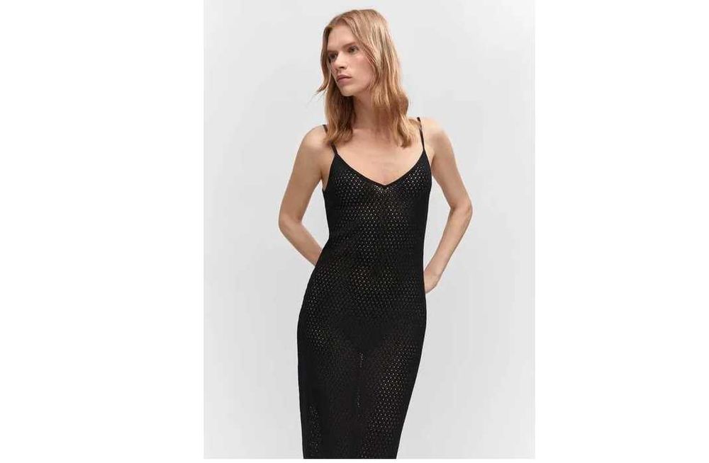 НОВЫЙ  Ажурный прозрачный сарафан на бретелях MANGO