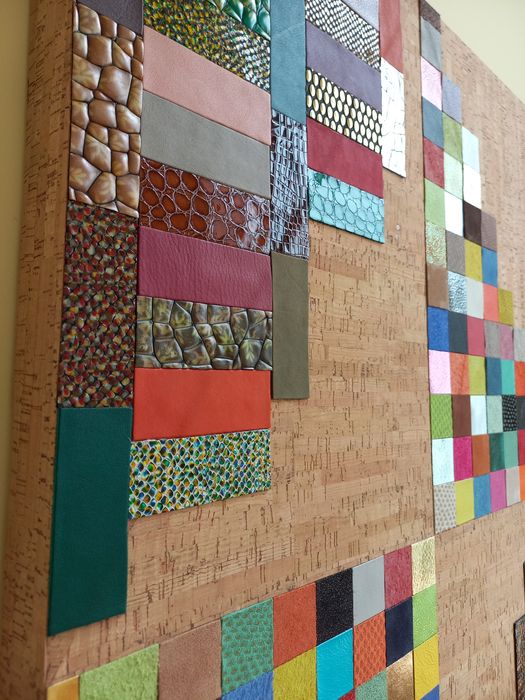 Quadro Abstrato em Pele e Cortiça