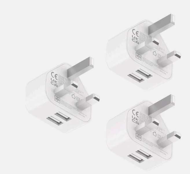 Ładowarka USB zasilacz wtyczka, 3 sztuki 2 porty 5 V/2,1 A USB