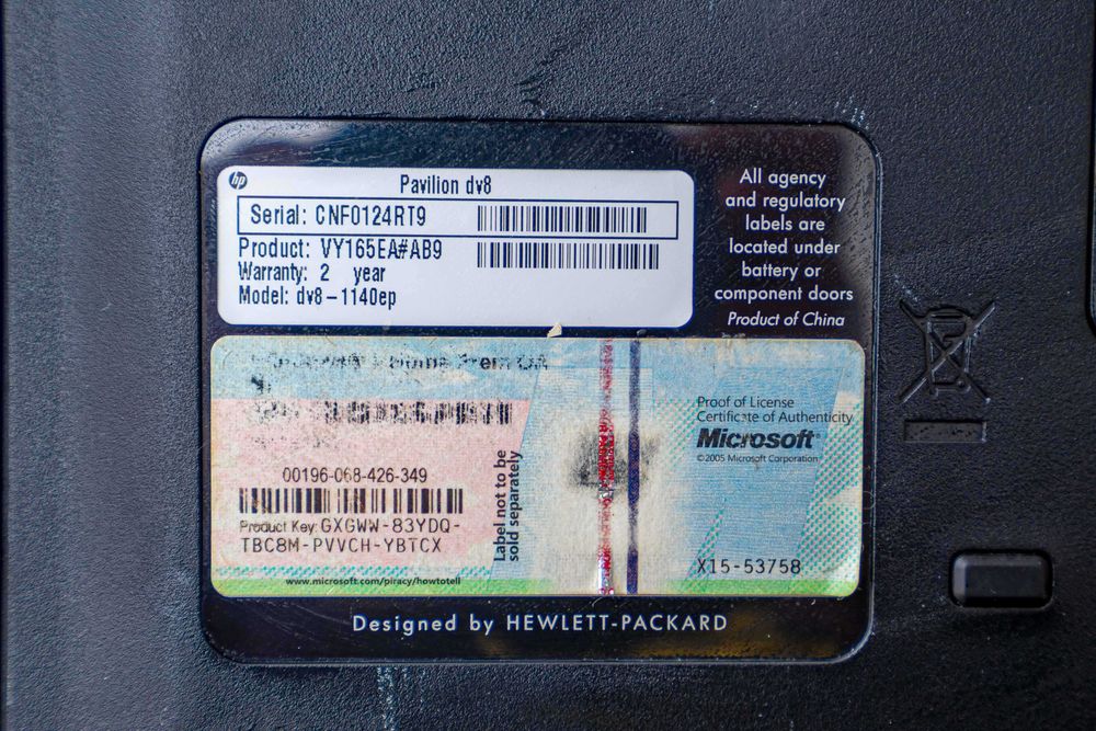 Computador HP pavllion dv 8