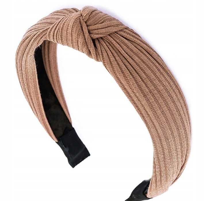 Opaska Do WŁOSÓW beżowa WĘZEŁ szeroka Turban