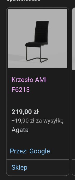 Krzesło AMI F6213 Meble Agata - 4 szt. - czarne - na płozie