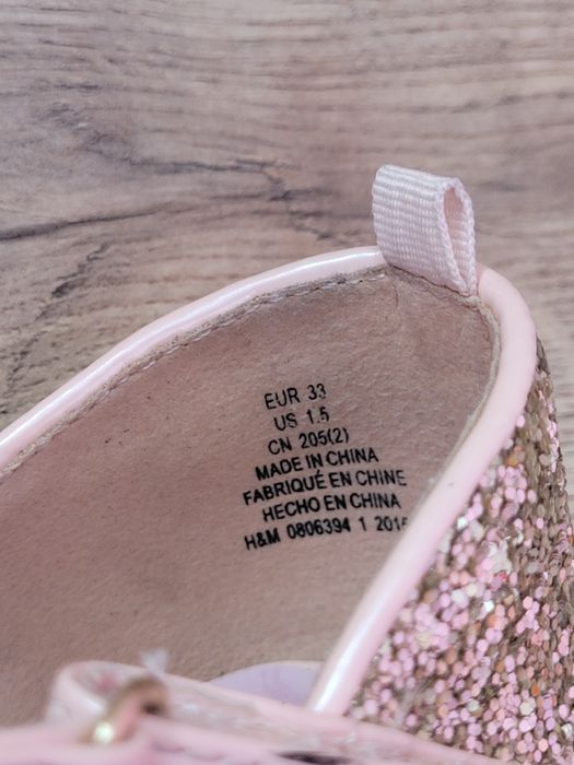 Buciki ,Pantofelki brokatowe dziecięce H&M roz 33