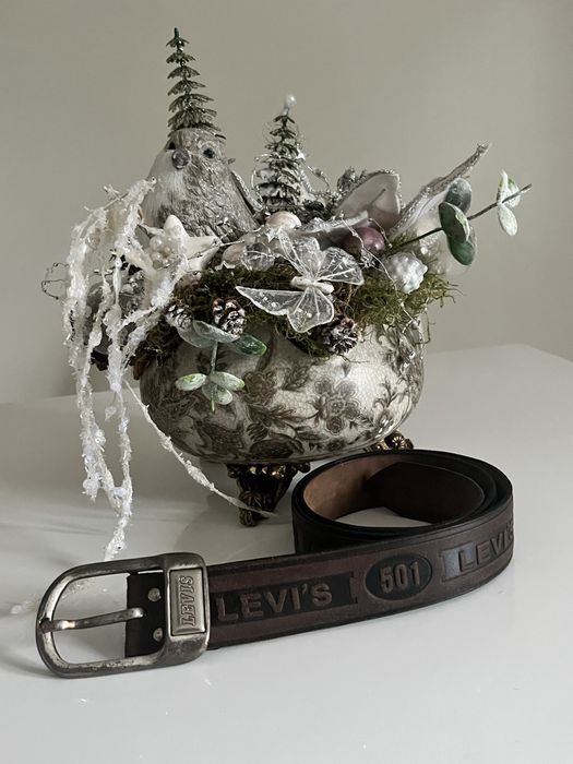 Pasek Meski Skorzany Skora Naturalna Brazowy Levis Vinatge 95cm