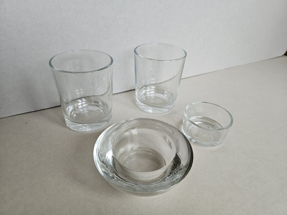 Lote de 4 Porta Velas em Vidro Usadas