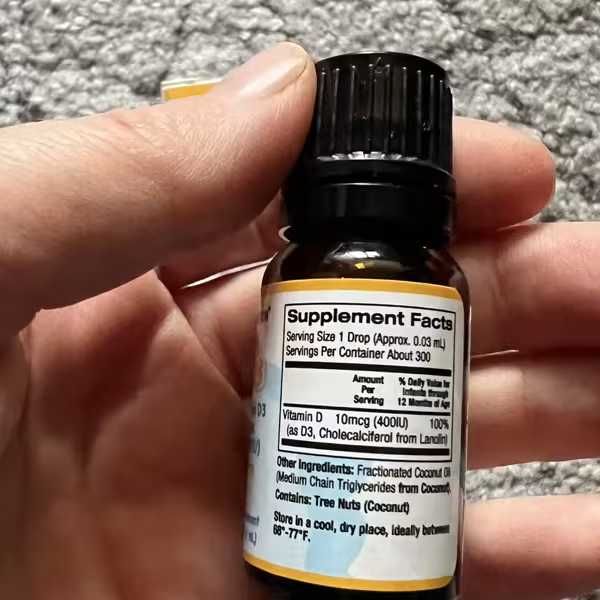 Вітамін D3 у краплях для малюків, 10 мкг (400 МО), 10 мл