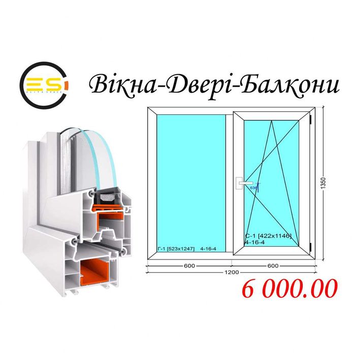 VEKA, WDS, EKIPAZH 72 Склопакет 44 мм, Металопластикові вікна, Двері