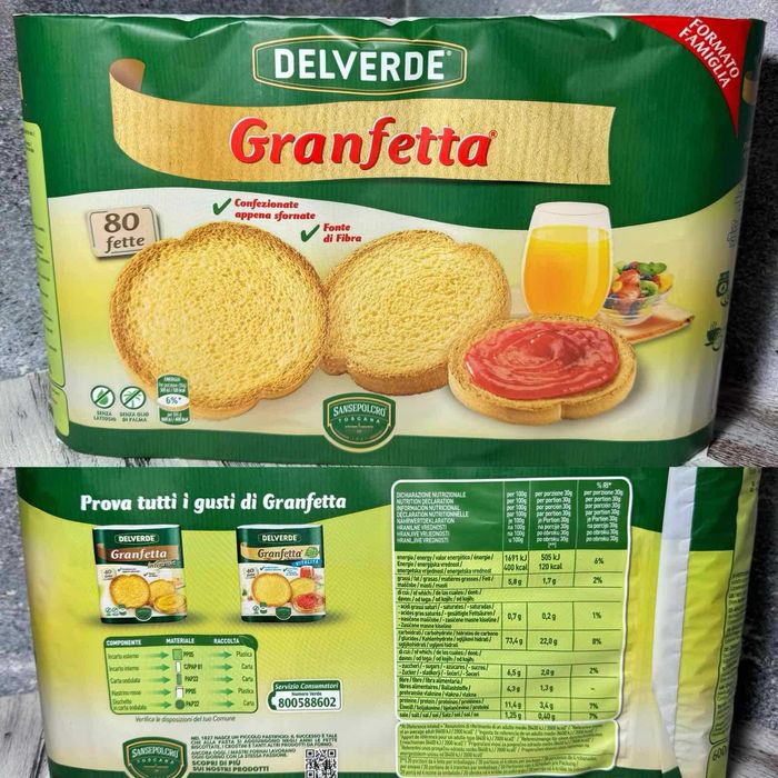 Грінки Sansepolcro Granfette 2 види
Вага 600 грам