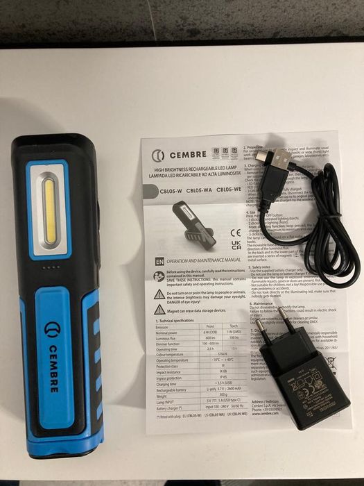 Lanterna portátil CEMBRE CBL05-W LED 600lm - Novo