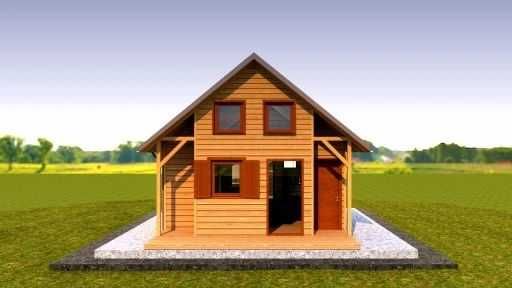 Domek drewniany letniskowy całoroczny 5m/8m 20mm