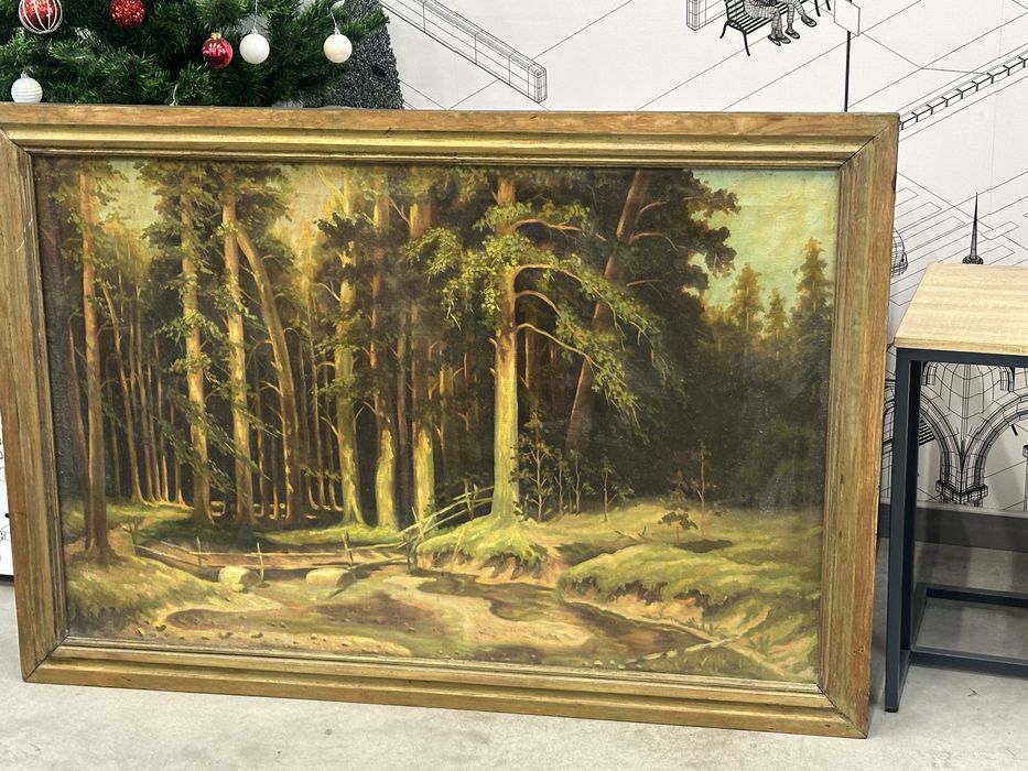 Картина маслом  старая очень масло холст