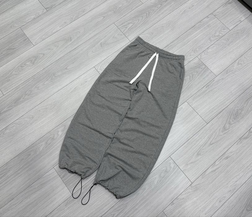 Спортивні штани широкі на утяжках сірі парашути baggy sweatpants нові