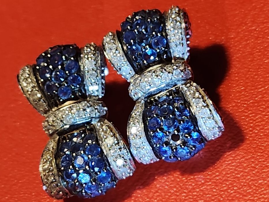 Kolczyki biale złoto z diamentami