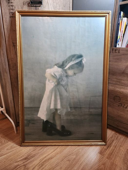 Obraz reprodukcja złota drewniana rama