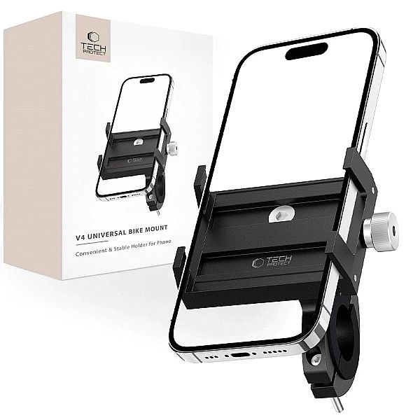 Uchwyt Tech-Protect V4 na telefon na kierownicę rowerową - czarny