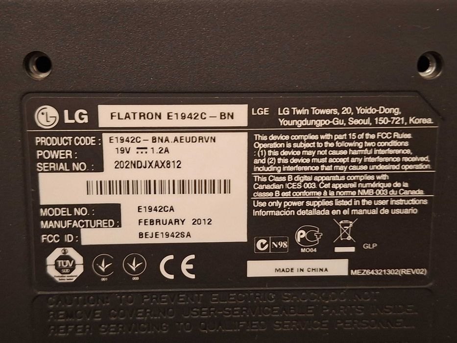 Monitor LG Flatron E1942C -BN