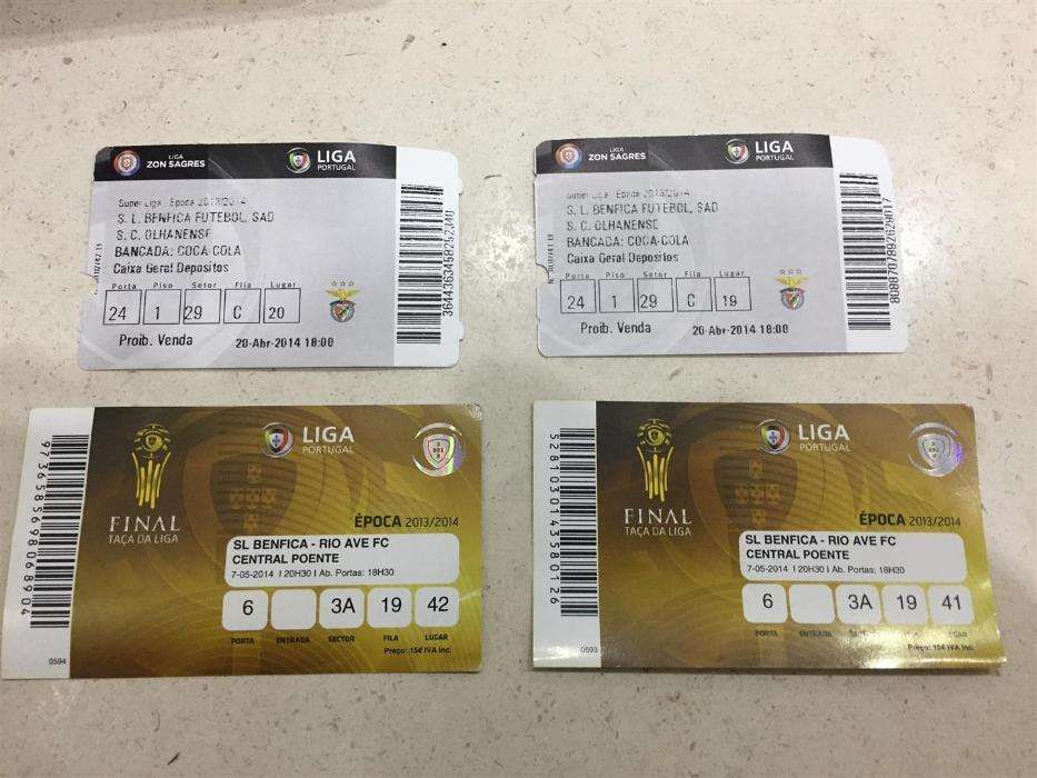Bilhetes de Futebol - SL Benfica 2013/2014 (marcos da época)