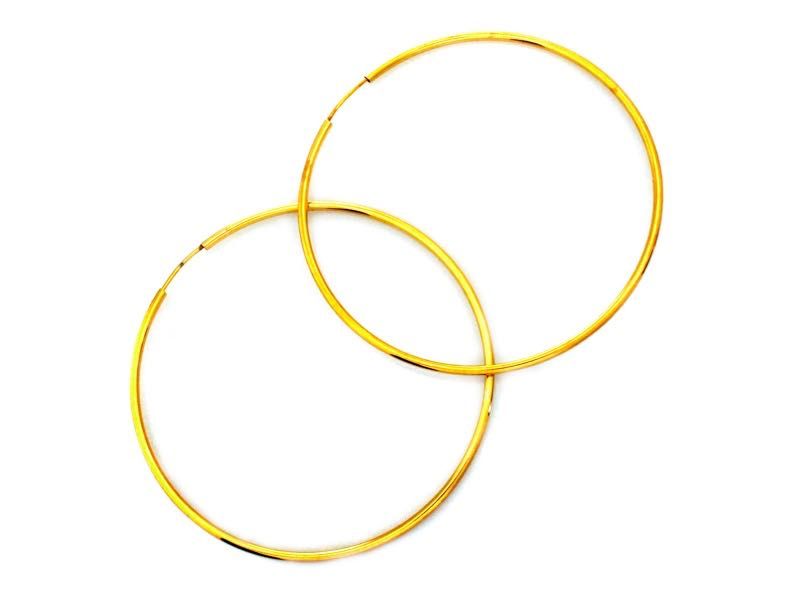 Nowe Duże Srebrne kolczyki Złocone koła  67mm pr. 925 szarniry. Sklep