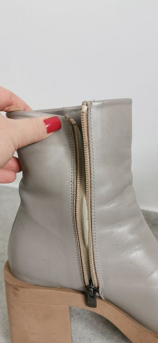 Venezia 37 skórzane botki buty damskie skóra naturalna na obcasie