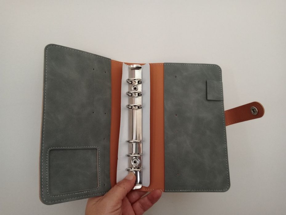 Capa/ pasta tipo filofax NOVA cinza para gestão e organização