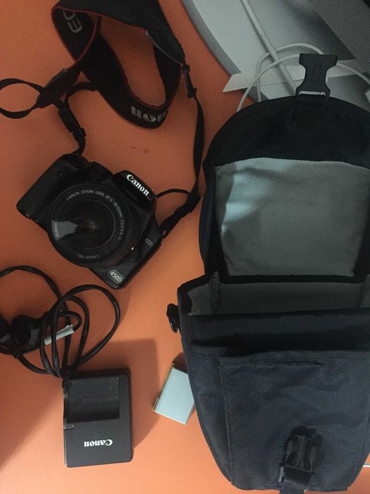 Canon EOS 450D + 18–55 mm Lens + 2 Batteries + Charger + UV Filter64740116898818122