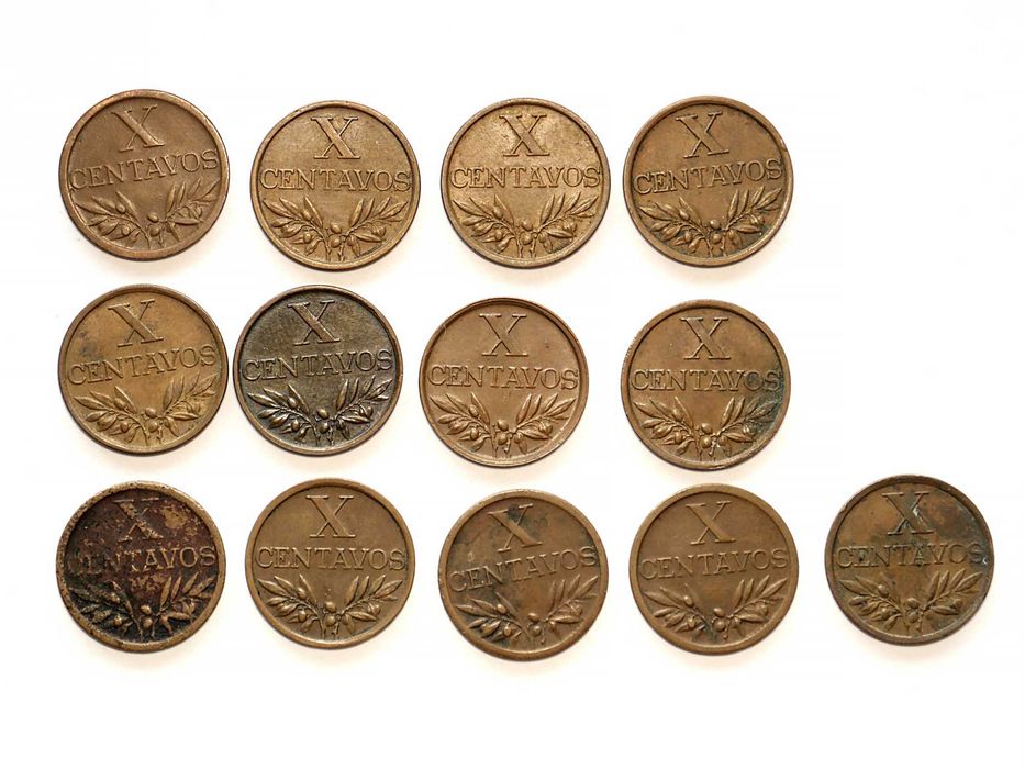 Lote de 13 Moedas 10 Centavos 1969