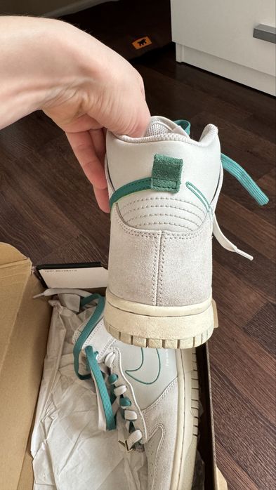 Кроссовки Nike Dunk, кожаные с замшевыми вставкамм