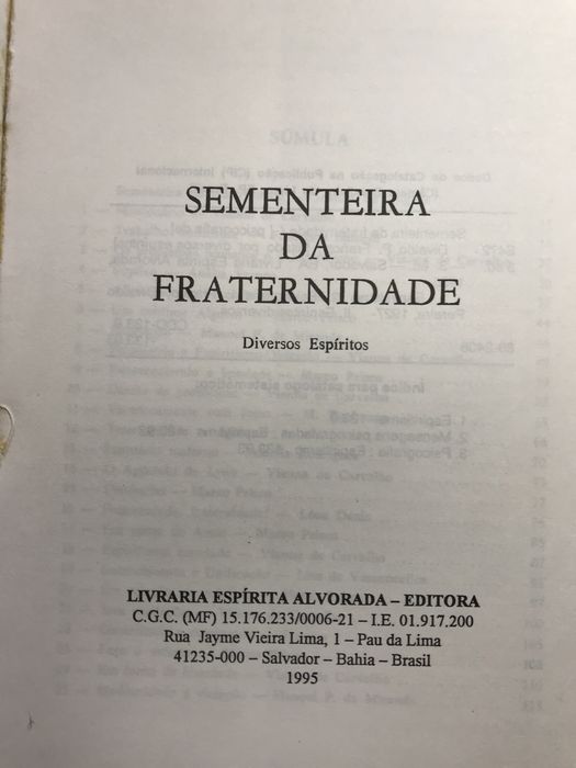 Livro Sementeira da Fraternidade-Divaldo P.Franco