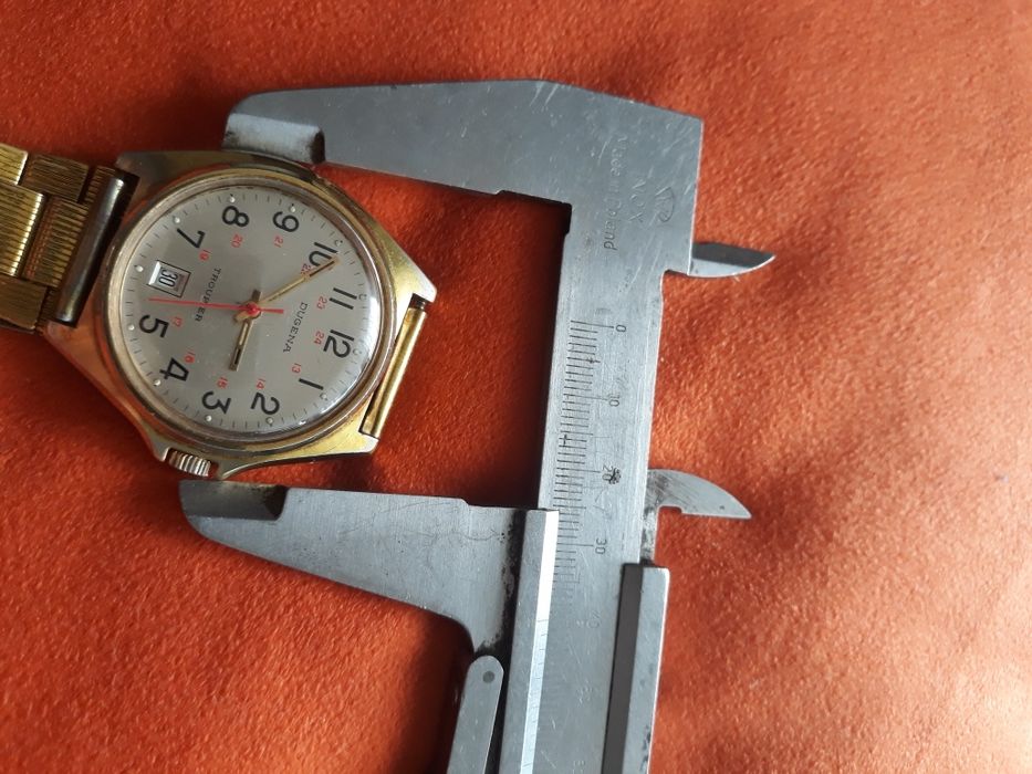 Zegarek męski mech.Dugena Troupier 17j.Swiss 40mm.sprawny.