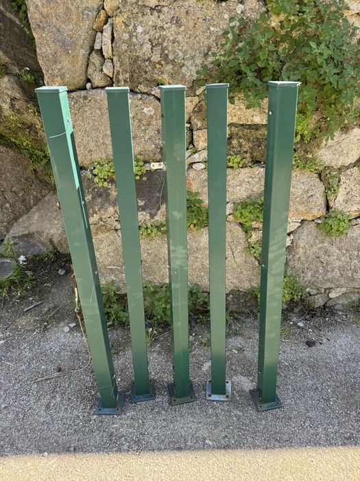5x Poste quadrado 60x60mm 1,20m Verde com bases