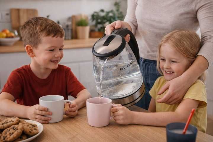 CZAJNIK Elektryczny Bezprzewodowy 1,8L mocny cichy LED STAL 2000W