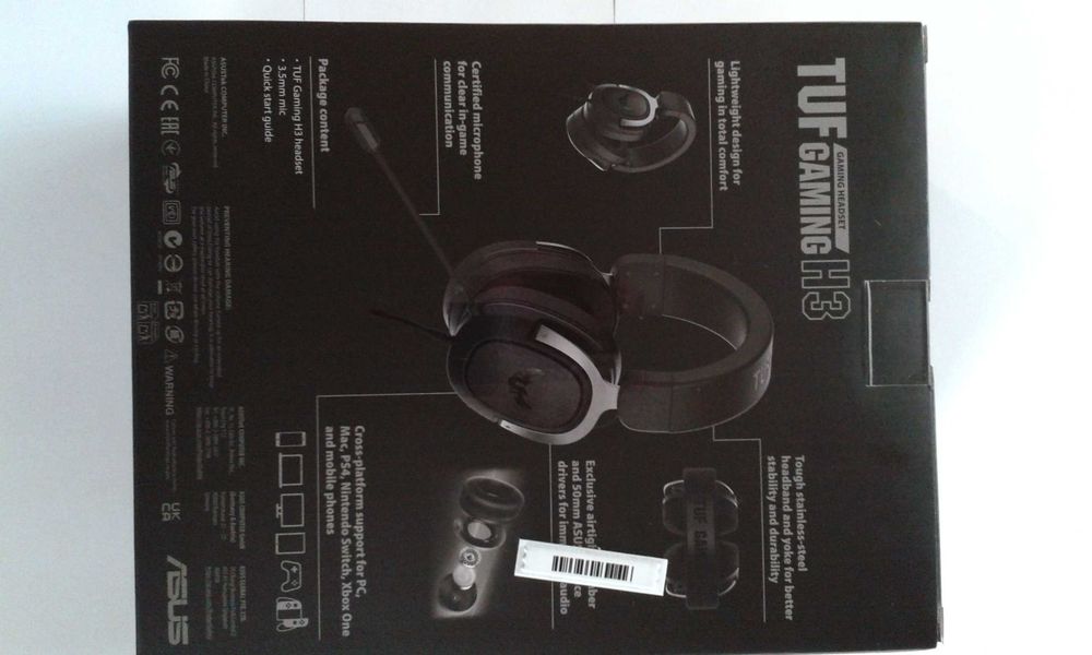 Słuchawki Asus tuf gaming H3 nowe gwarancja 24 miesiące