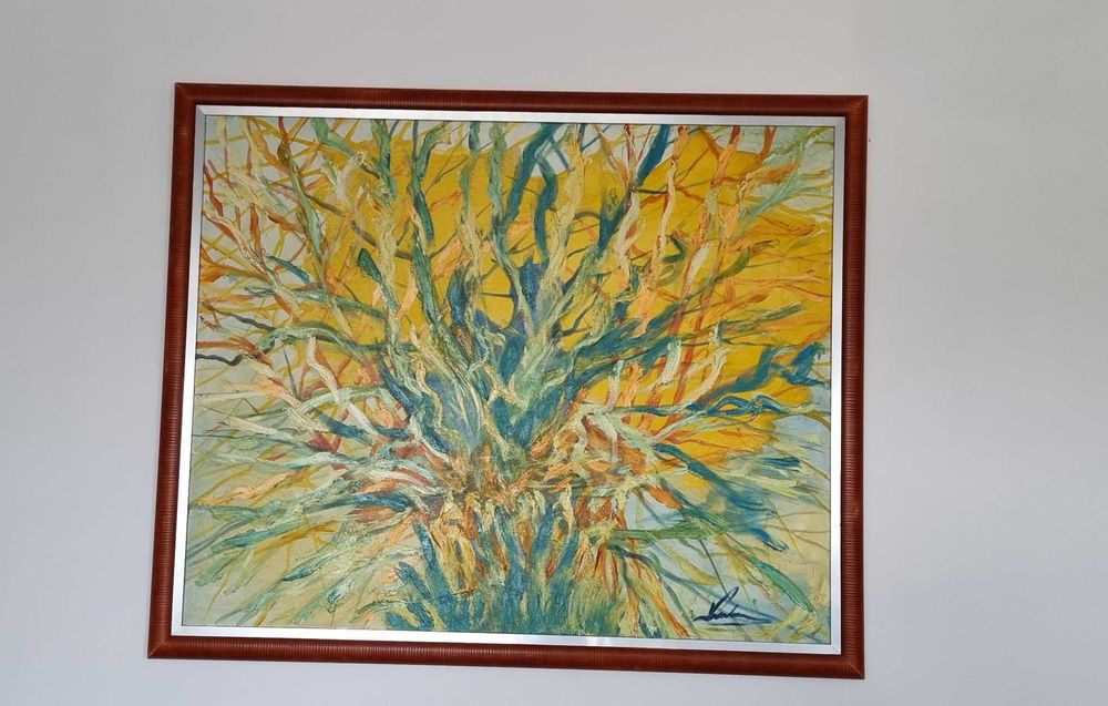 Obraz Na Płótnie Abstrakcyjny 109x92 cm Ręcznie Malowany