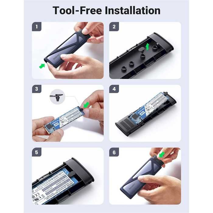Кишеня зовнішня UGREEN CM578 PCIe NVMe M.2 SSD to USB 3.2 Gray (90541)