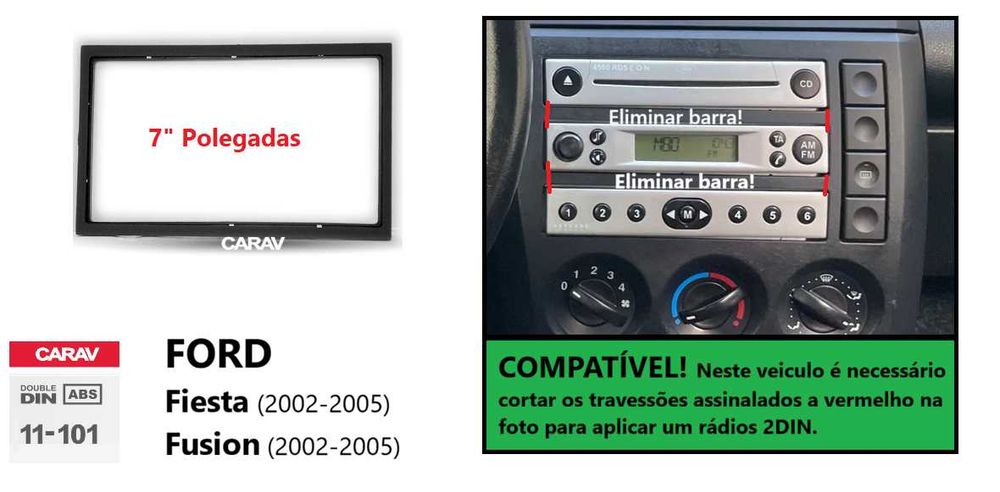 Rádio 2DIN • Ford Fiesta / Fusion (2002 a 2008) • Android • [4+64GB]