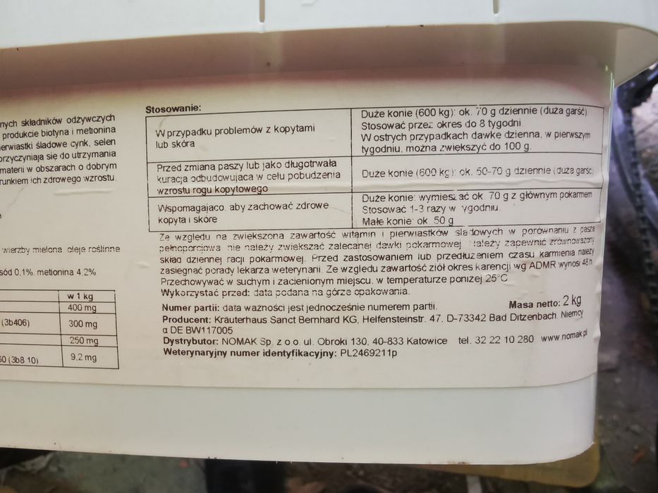 Mieszanka paszowa dla koni, Huf-Kur