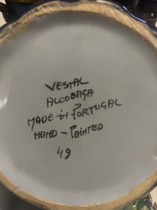 • Antigo Galheteiro em Faiança de Alcobaça – Fábrica VESTAL (Pintado à Mão)