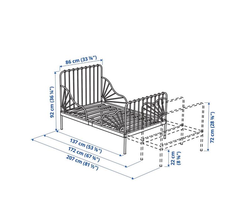 Niebieska Rama łóżka Ikea