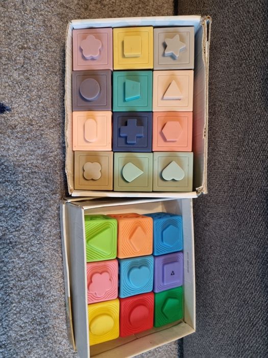 Klocki sensoryczne gumowe montessori