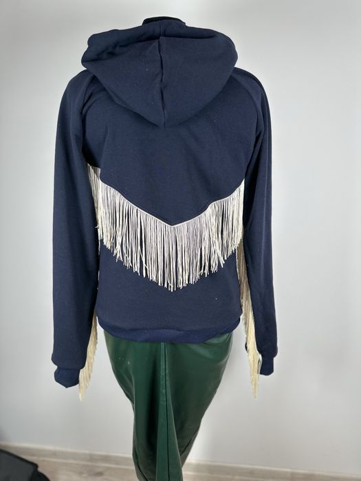 Bluza handmade z frędzlami, frędzle