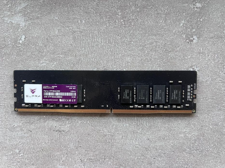 Memória RAM SUPRA Gaming 16GB DDR4 3200MHz UDIMM – VTP16G4U3200