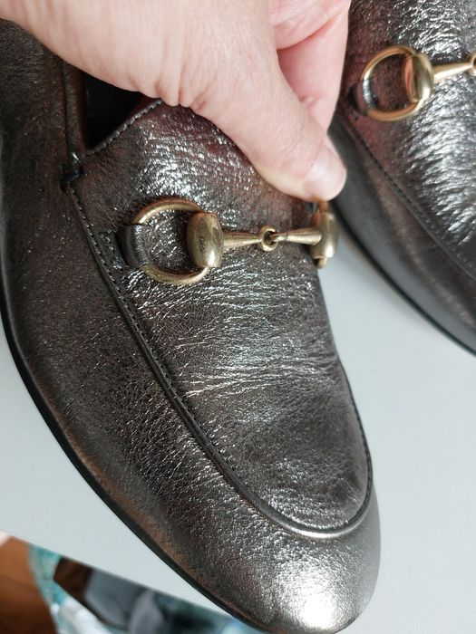 Buty gucci jardaan loafers 38 srebrzyste