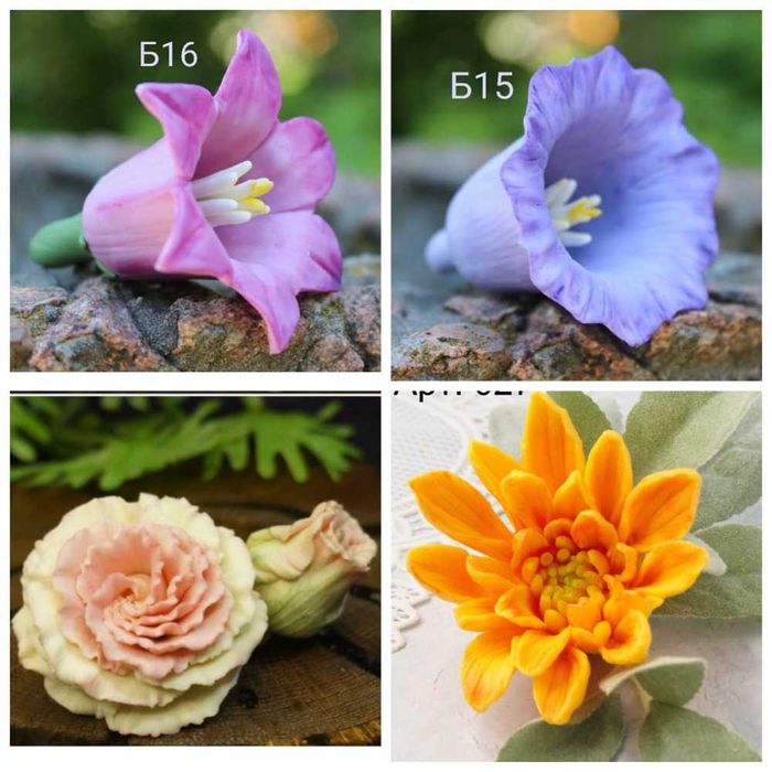 Силіконові форми для мила тюльпан, троянда, лілії, півонія, еустома