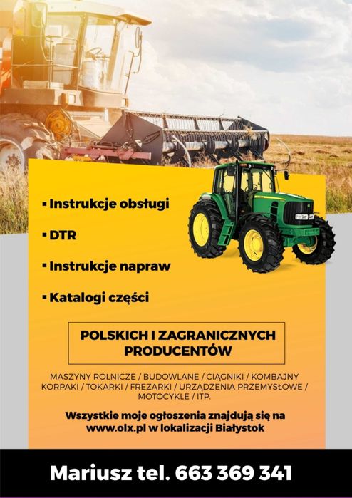 Instrukcję Napraw do ciągników marki FENDT w jz polskim